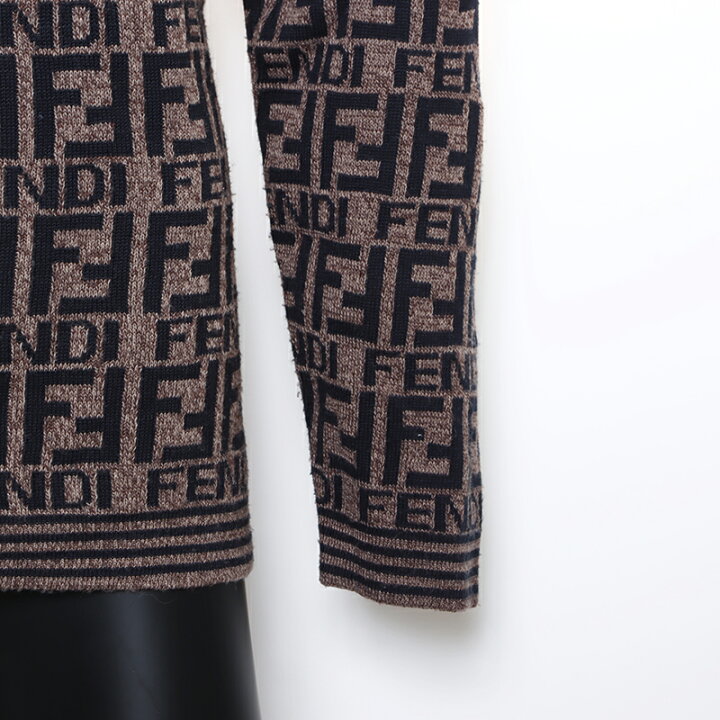 楽天市場】フェンディ FENDI ズッカ柄 セーター モックネック ニット  
