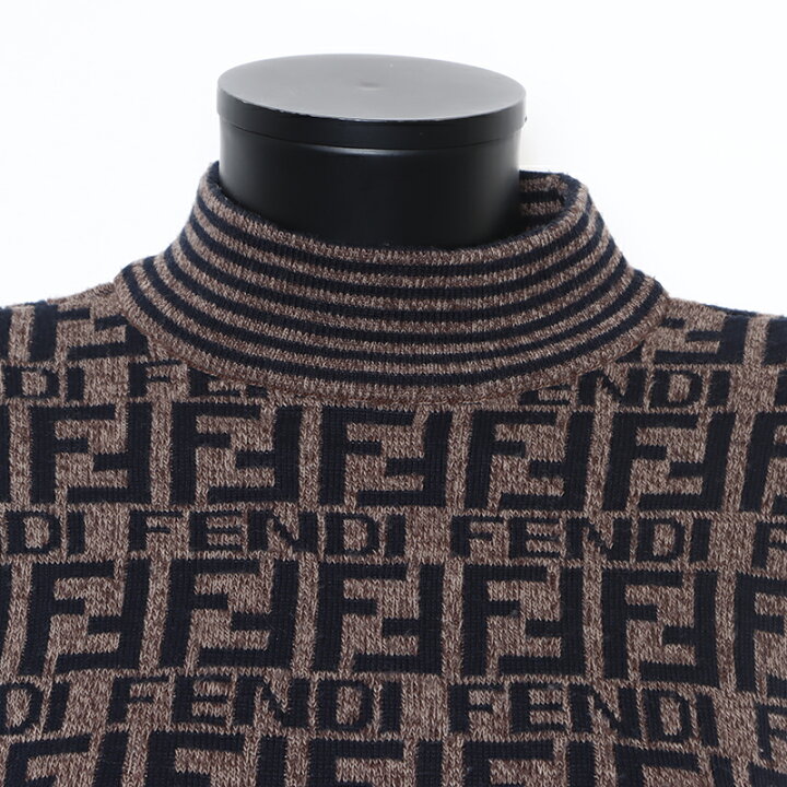 楽天市場】フェンディ FENDI ズッカ柄 セーター モックネック ニット  