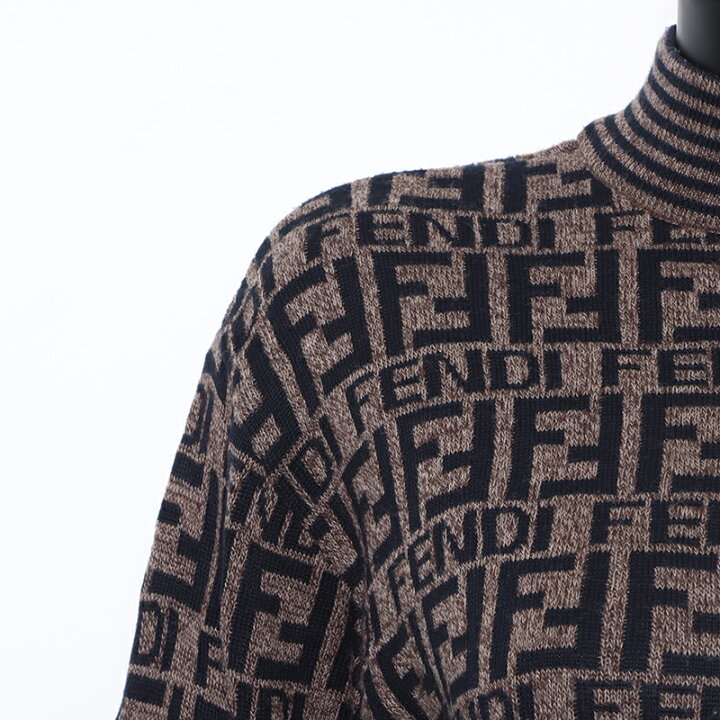 楽天市場】フェンディ FENDI ズッカ柄 セーター モックネック ニット  
