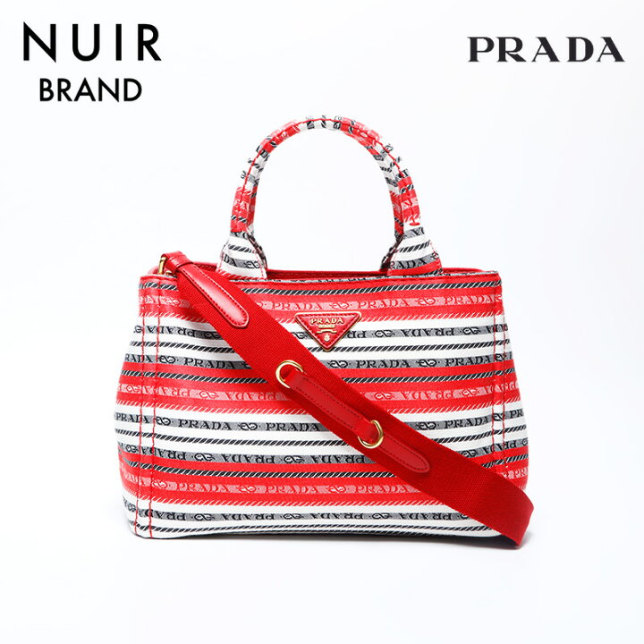 楽天市場】プラダ PRADA ボーダー カナパ 三角ロゴタグ キャンバス  