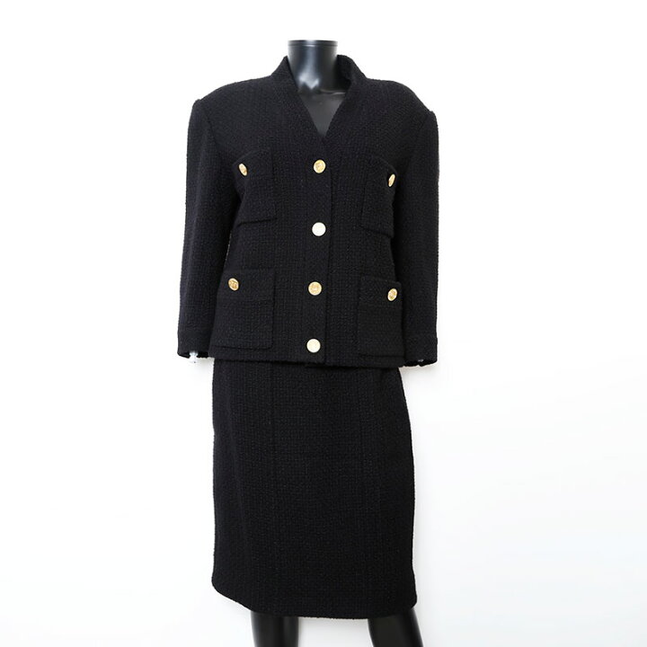 楽天市場】シャネル CHANEL Size38 シルク ココボタン スカート スーツ  