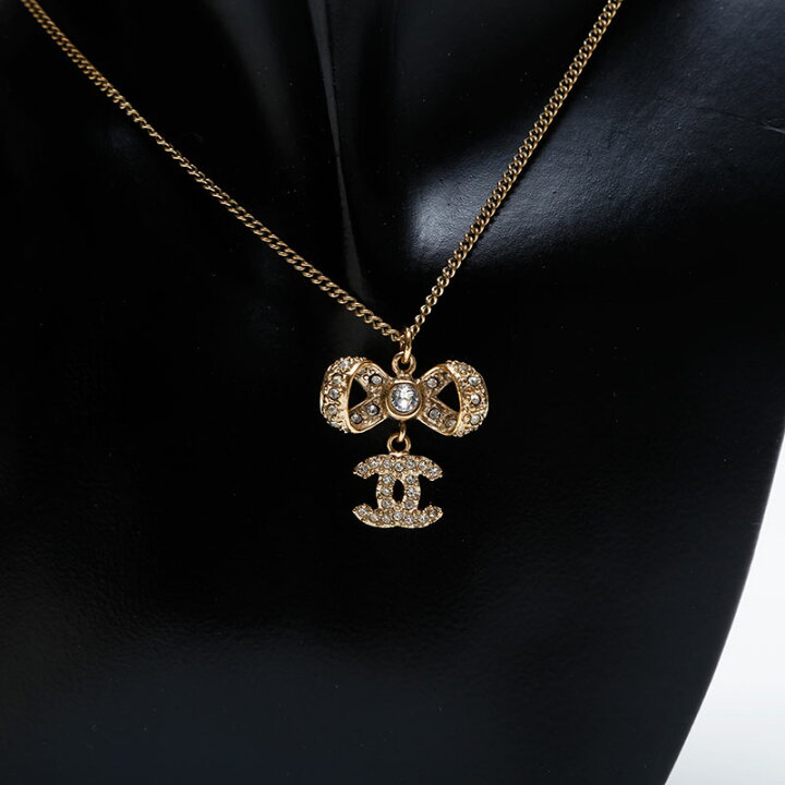楽天市場】シャネル CHANEL B16 ラインストーン ココマーク ネックレス  