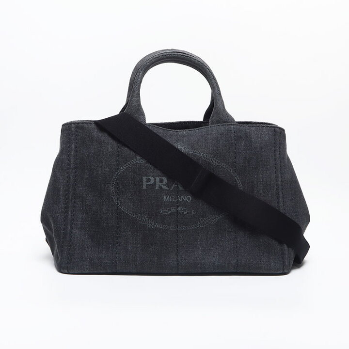楽天市場】プラダ PRADA カナパ デニム 2way ハンドバッグ グレー 