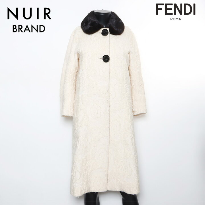 楽天市場】フェンディ FENDI フラワー パターン ファー 襟 ロング 