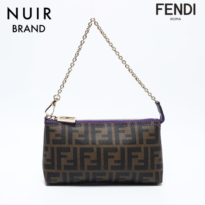 楽天市場】フェンディ FENDI ズッカ PVC チェーン ミニ ポーチ 