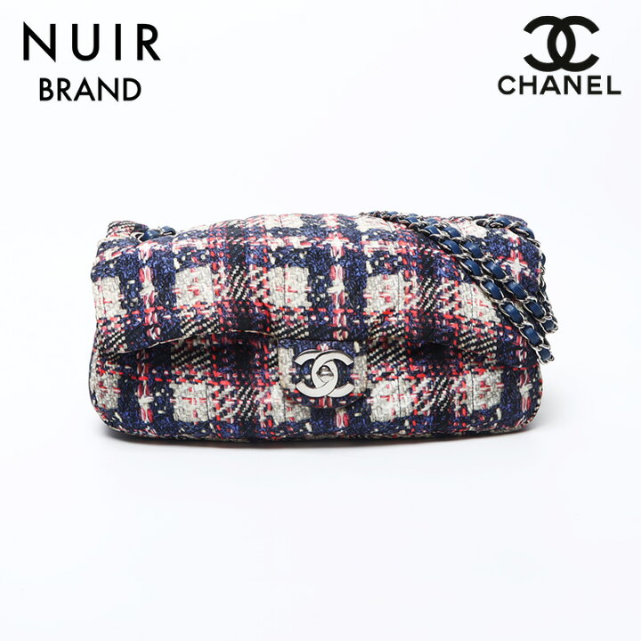 楽天市場】シャネル CHANEL 18番台 ツイード ナイロン シルバー 