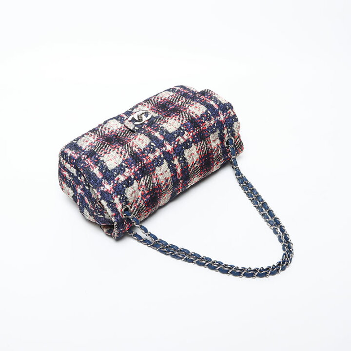 楽天市場】シャネル CHANEL 18番台 ツイード ナイロン シルバー 