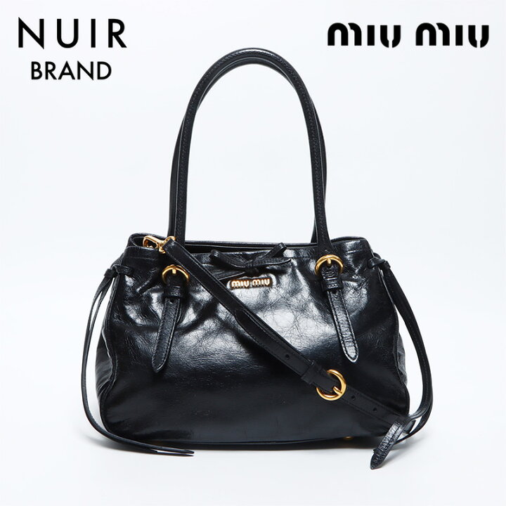 楽天市場】ミュウ ミュウ Miu Miu ロゴ リボン 2way VITELLO SHINE 