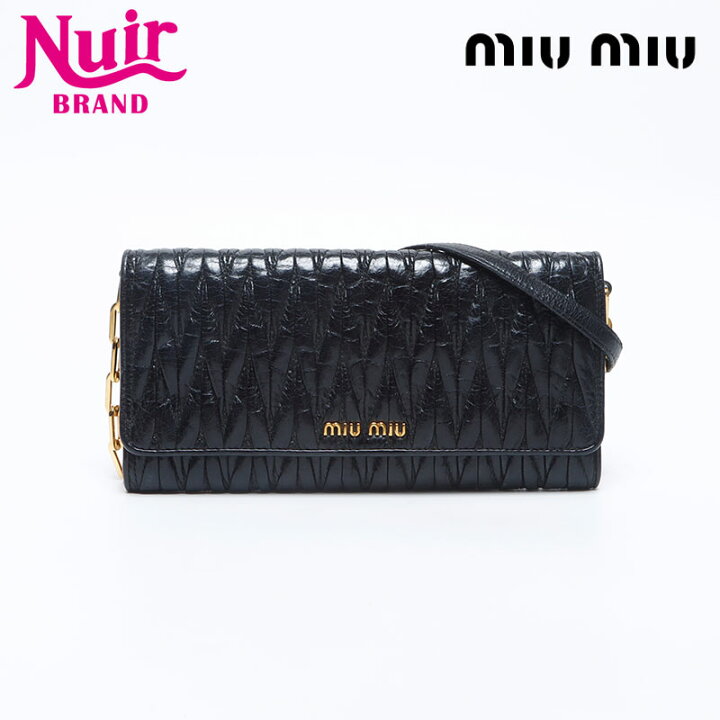 楽天市場】ミュウ ミュウ Miu Miu マテラッセ チェーンウォレット 
