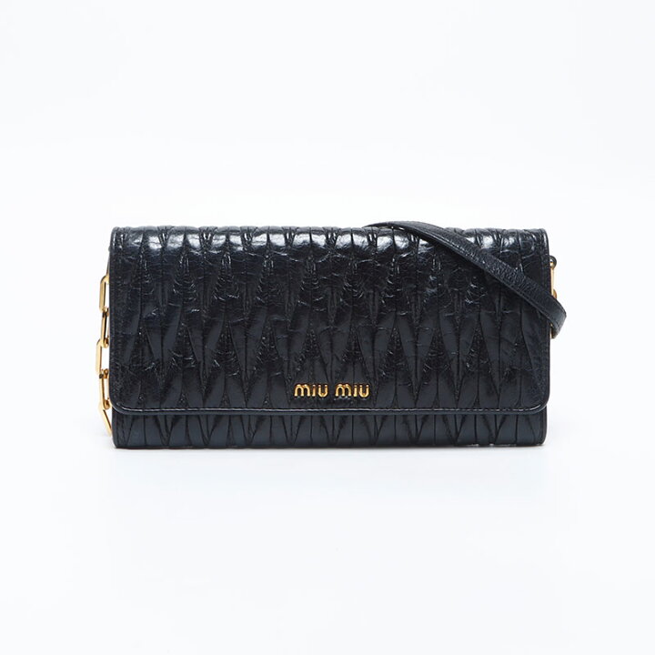 楽天市場】ミュウ ミュウ Miu Miu マテラッセ チェーンウォレット 