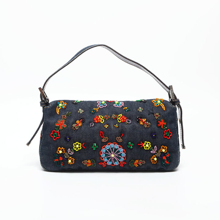 楽天市場】フェンディ FENDI フラワー刺繍 デニム マンマバケット 