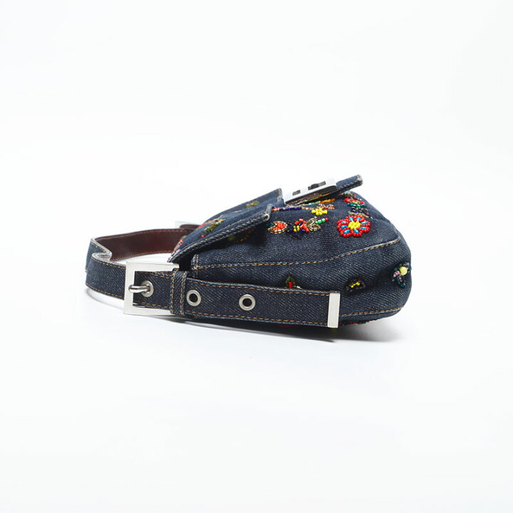 楽天市場】フェンディ FENDI フラワー刺繍 デニム マンマバケット 