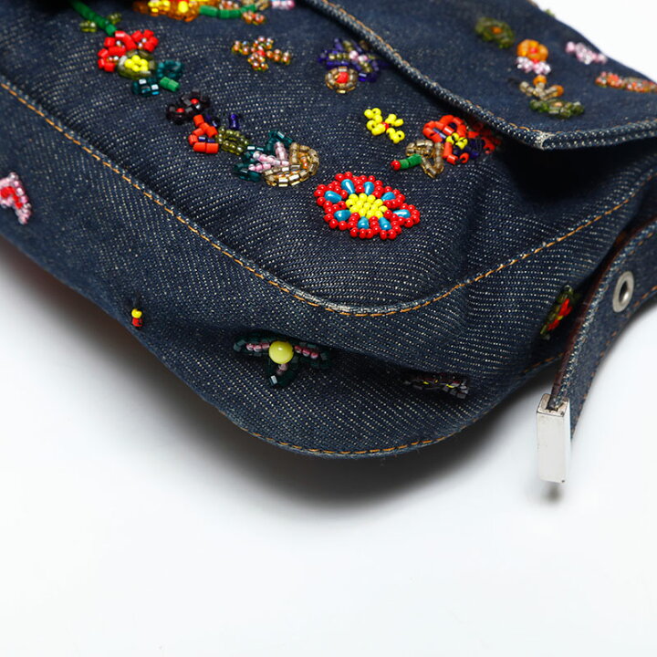 楽天市場】フェンディ FENDI フラワー刺繍 デニム マンマバケット 
