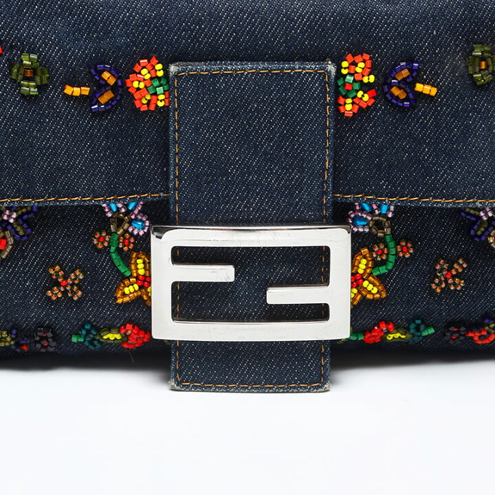 楽天市場】フェンディ FENDI フラワー刺繍 デニム マンマバケット 