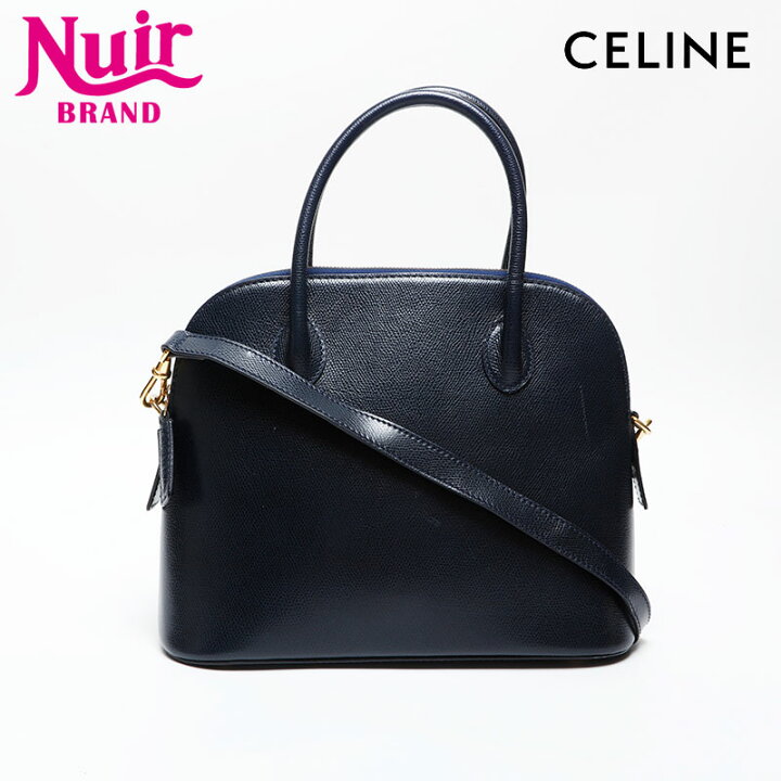 楽天市場】セリーヌ CELINE レザー 2way ハンドバッグ ネイビー 