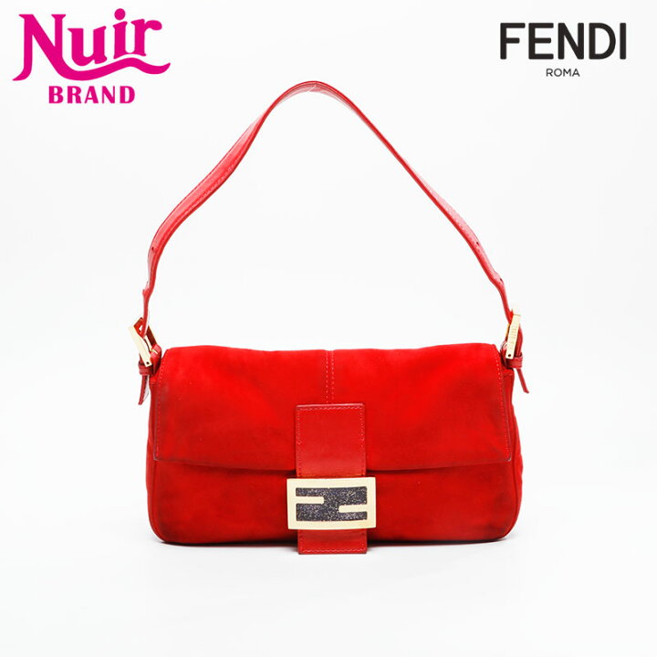 未使用級》FENDI スエード マンマバケット レザー ショルダーバッグ 