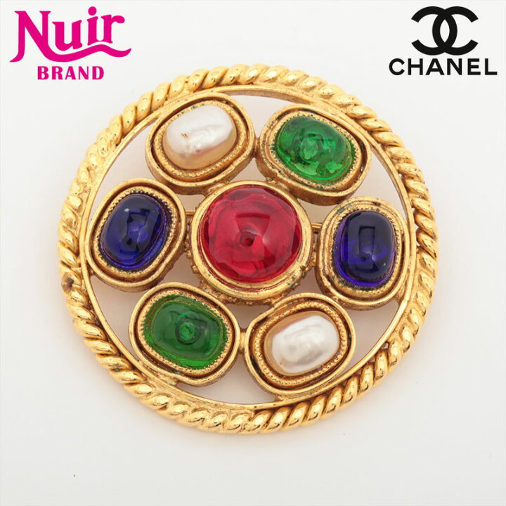 楽天市場】シャネル CHANEL 2cc5 1990 グリポア ブローチ ゴールド 