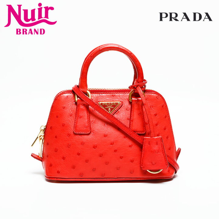 楽天市場】プラダ PRADA オーストリッチ レザー ミニ 2way 