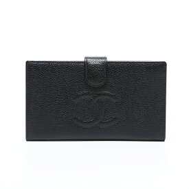 【ポイント最大47倍!3日間限定10%OFF 12/15 23:59まで】シャネル CHANEL 8番台 2003-2004 ココマーク 長財布 レザー ブラック WS23307 【中古】