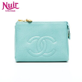 シャネル CHANEL 5番台 1997-1999 ココマーク ポーチ レザー グリーン WS23311 【中古】