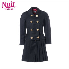 ヴェルサーチ VERSACE ウール スカート ライオン ボタン 38 セットアップ グレー WS16239 【中古】