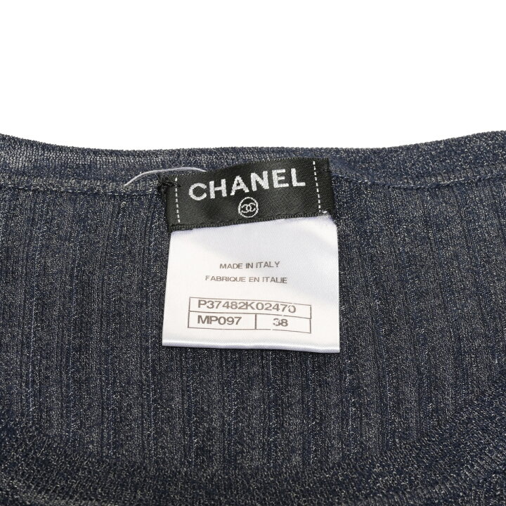 楽天市場】シャネル CHANEL 半袖シャツ リブニット カシミア ラメ ココ  