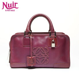 【ポイント最大47倍！全商品10%OFF!4/17 09:59まで】ロエベ LOEWE アマソナ28 アナグラム ハンドバッグ パープル WS27050 【中古】