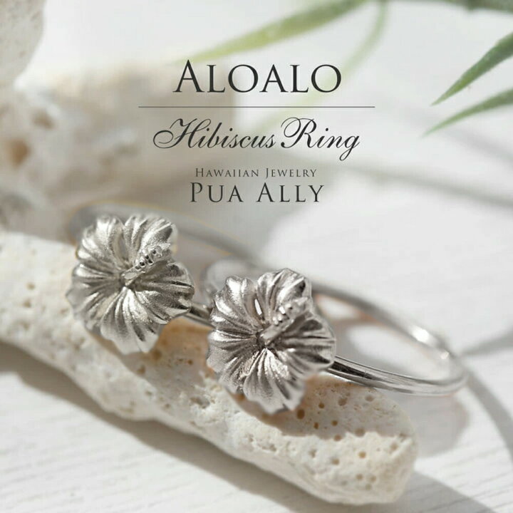 楽天市場】【Pt900 ハイビスカス シンプル リング】Puaally ハワイアン 
