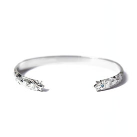 【SV925 ハワイアン ナウパカカフバングル】 ハワイアンジュエリー ハワジュ Hawaiian jewelry puaally プアアリ シルバー SV 手彫り 鍛造 プレゼント 女性 男性 ペア ブレスレット フラ 日本製