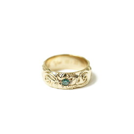 【K14 ハワイアン ベビーリング 】出産祝い 1歳 誕生日 プレゼント Hawaiian jewelry Puaally ハワイアンジュエリー プアアリ K14 14金 鍛造 ゴールド 手彫り 誕生石 名入れ 刻印無料 妻 夫 ママ パパ 家族リング プッシュギフト ベビーリング 指輪 孫 初孫 記念品 職人