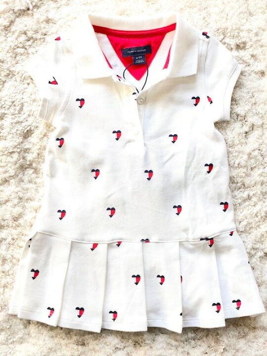 楽天市場 Tommy Hilfiger トミーヒルフィガー ベビー ロゴ ワンピース 半袖 襟付き プリーツ スカート ホワイト ネイビー レッド 6 9か月 ハート フラッグ スポーティー トミー インポート ガールズ 女の子 Baby 乳児 赤ちゃん 出産祝い 誕生日 贈り物 プレゼント