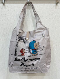 【送料無料】【ハワイ限定】I'm Doraemon Hawaii ドラえもん 日焼けドラえもん エコバッグ グレー コンパクト 収納 軽量 折りたたみ ハワイアン雑貨 海外雑貨 エコ かわいい おしゃれ プレゼント お土産