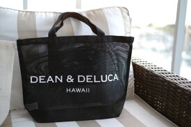 【送料無料】DEAN&DELUCA HAWAII ディーン＆デルーカ リッツカールトン限定 メッシュ Mサイズ LARGE ブラック エコバック ビーチバック 【ハワイ限定】【正規品】