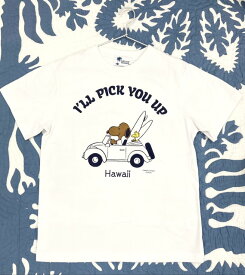 【ハワイ限定】【日焼けスヌーピー】SURF'S UP PEANUTS I'll PICK UP YOU スヌーピー Tシャツ 半袖 男女兼用 ハワイ HAWAII ハワイアン雑貨 日焼けスヌーピー ギフト プレゼント プチギフト コットン