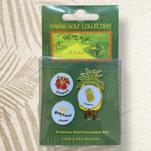 【HAWAII GOLF COLLECTION】【ゴルフマーカー】 グリーンマーカー クリップ ハワイ ゴルフ ゴルフアクセサリーセット ハイビスカス パイナップル シャカ HAWAII ゴルフ用品 ゴルフグッズ GOLF ユニセ