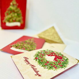 【クリスマスカード】本 ツリー リース メッセージカード ホリデー お洒落 インポート クリスマス 3