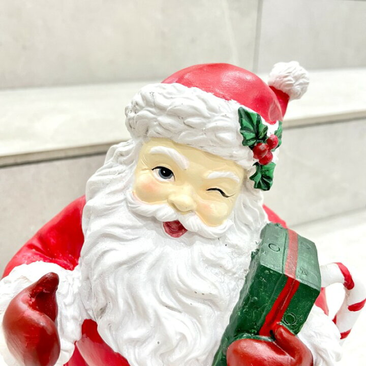 楽天市場】【クリスマス】サンタクロース 置物 オブジェ 陶器 割れ物 