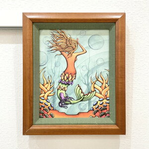 【アウトレット品】【送料無料】【Holly Kitaura】【ホリーキタウラ】絵画 アート 【人魚】 【マーメイド】 海 サンゴ インテリア 海外品 輸入雑貨 ハワイ HAWAII インポート 海外インテリア 傷