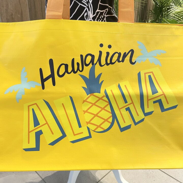 楽天市場】【エコバッグ】ポリプロピレン ALOHA イエロー ハワイアン  