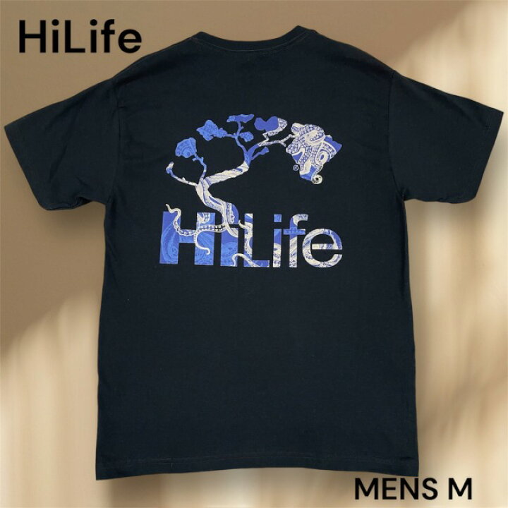 楽天市場】【HiLife】メンズ Tシャツ Mサイズ トップス ネイビー ロゴ 
