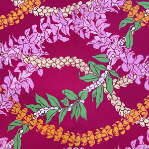 【ハワイ直輸入】【ハワイアンプリント】生地 カット生地 薄手 0.5ヤードx約115cm ハワイアン柄 lei柄 pikakelei ピンク オレンジ ホワイト レッド グリーン ハワイ輸入 ハワイ HAWAII 海外製品 布