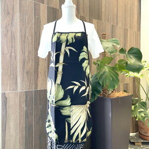 【Kauhale Living】【エプロン】ハワイ ファブリック ハワイアン柄 モンステラ バンブー ブラック ベージュ グリーン 100%ポリエステル 防汚コーティング 海外 海外輸入 プレゼント mu