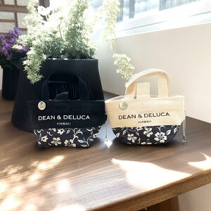 �yDEAN&DELUCA HAWAII�z �n�C�r�X�J�X �R���p�N�g�g�[�g DDH Hibiscus Compact Tote 2025�N�V�� �܂肽���݃o�b�O �u���b�N �z���C�g �{�[���`�F�[���t�� �R���p�N�g �V���v�� ���S���� �v���[���g ���s�A