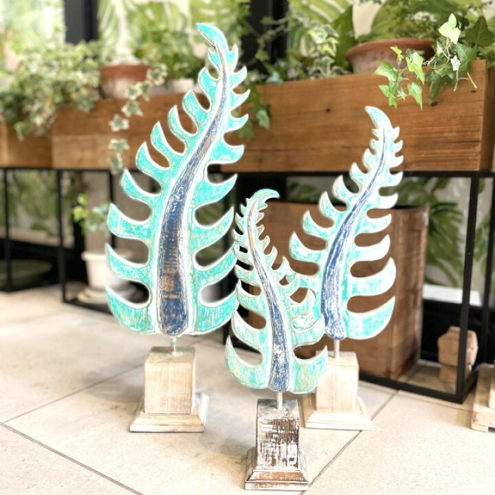 楽天市場】【アウトレット】【インテリア雑貨】リーフ 植物 海 置物 