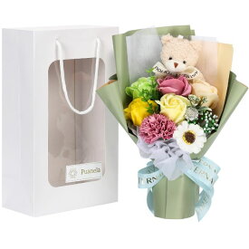 【開始28時間限定クーポン配布中】 ソープフラワー 花束 ぬいぐるみ ブーケ 発表会 卒業式 卒園式 入学祝い 退職祝い 誕生日 フラワーギフト そのまま飾れる ギフト 母の日 子ども 孫 フラワーソープ 枯れない花 プレゼント かわいい 記念日 花 くま うさぎ Puanela 送料無料