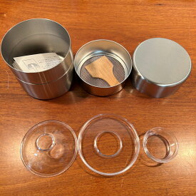 抹茶篩缶　茶篩缶　茶ふるい　大　竹べら、じょうご付　水屋用品　ホビー