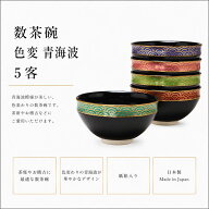 【翌営業日発送】数茶碗 色変 青海波 5客 田中香泉作 茶道具 茶道 手作り 贈り物 日本の美 茶会 職人技 …