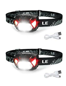 ヘッドライト 充電式 ledヘッドライト 高輝度 LED ヘッドランプ 2個セット 【集光・散光切替/ 明るさ300ルーメン/ IPX6防水/ CE ROHS