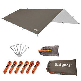 防水タープ キャンプ タープ テント XLサイズ(300×400cm) ブラウン 軽量 日除け 高耐水加工 紫外線カット 遮熱 サンシェルター ポー
