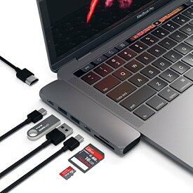 Satechi Type-C アルミニウム Proハブ (スペースグレイ) MacBook Pro 2016以降, MacBook Air 2018以降対応 40Gbs USB-C PD 4K HDMI M